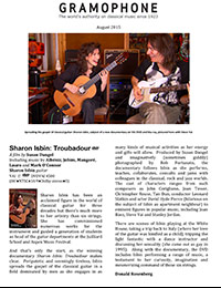 Sharon Isbin: Troubadour, Gramaphone, August 2015